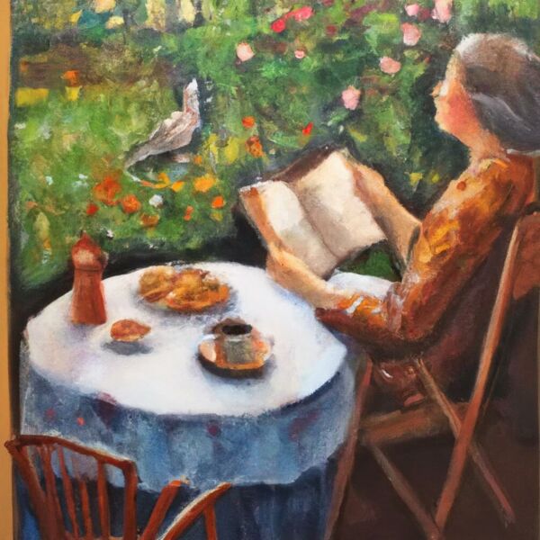 Im Garten ein Buch lesen, dazu einen Kaffee trinken und den Vögeln zuhören.