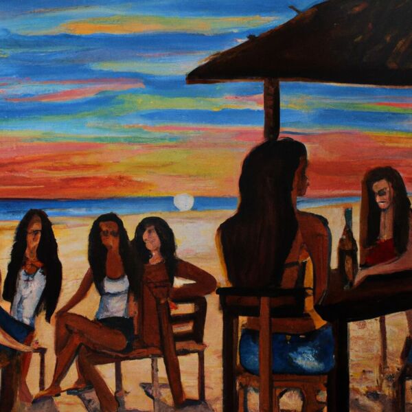 Ich treffe mich mit meiner Familie, meinem Freund und meinen engsten Freunden, wir sitzen in einer Strandbar bei perfektem Sonnenwetter und quatschen. Abends schauen wir uns einen Sonnenuntergang an.